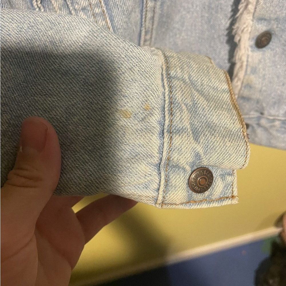 LEVI'S Vintage 1970's RAD Naturally Faded Denim Sherpa-Lined Jacket Size M - Picture 5 of 11